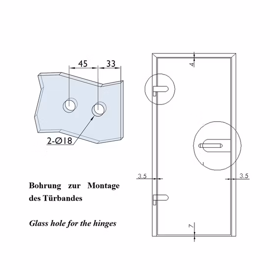На заводе в европейском стиле офисный алюминиевый бескаркасный поворотный шарнир для стеклянной двери