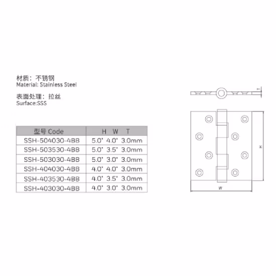 Петля европейского стандарта для створчатой ​​двери из нержавеющей стали с 4bb